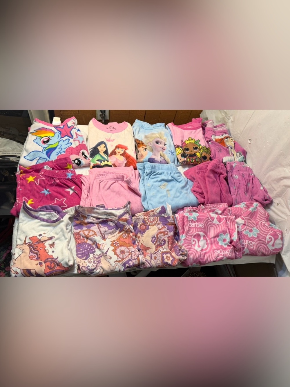 Girls pajama bundle of 15 pieces size 7/8